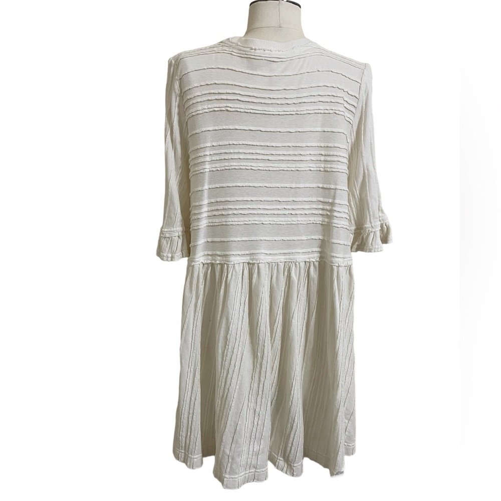 FREE PEOPLE Ivory Take A Spin Tunic Mini Babydoll Dress Size Small - Picture 8 of 12